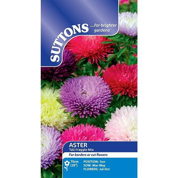 SUTTONS ASTER 'TALL FRAGGLE MIX' - SEEDS