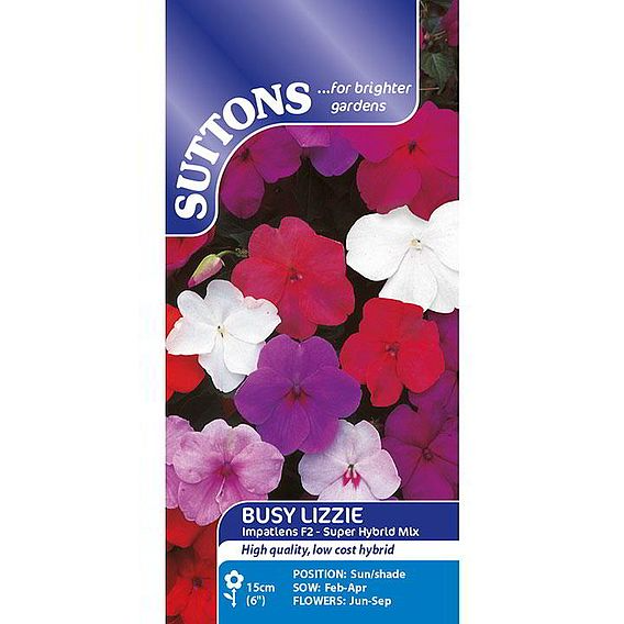 SUTTONS BUSY LIZZIE 'SUPER HYBRID IMPATIENS' - SEEDS