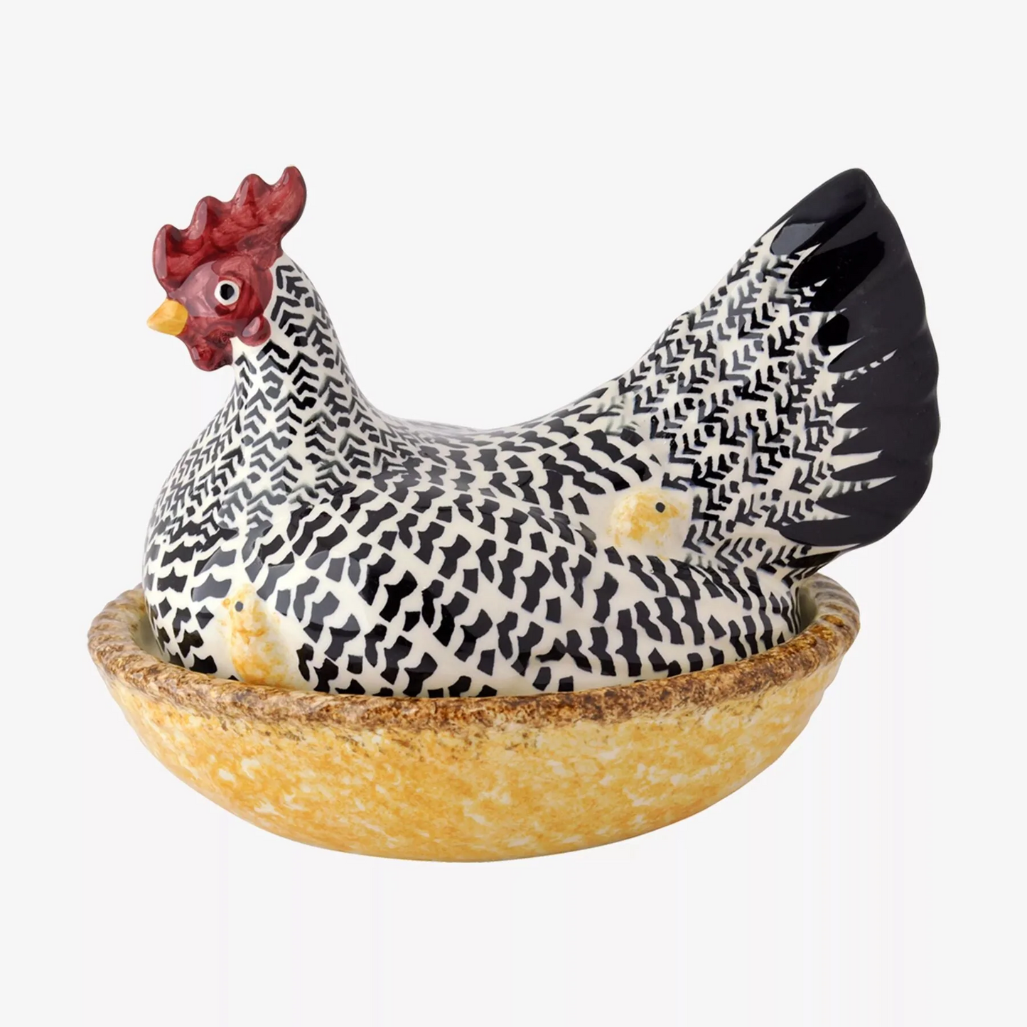 EMMA BRIDGEWATER BLACK TOAST SILVER LARGE HEN ON NEST