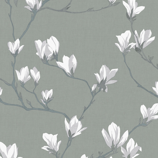 LAURA ASHLEY MAGNOLIA GROVE SLATE WALLPAPER