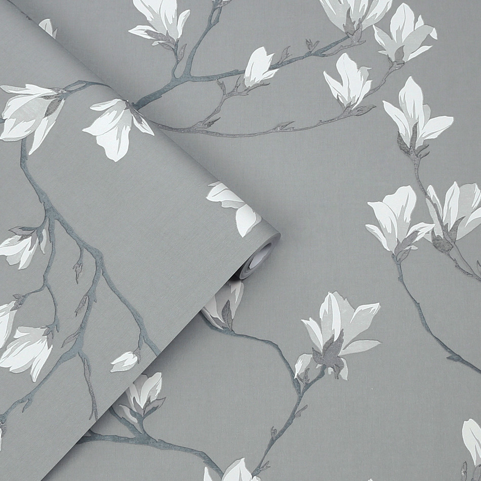 LAURA ASHLEY MAGNOLIA GROVE SLATE WALLPAPER