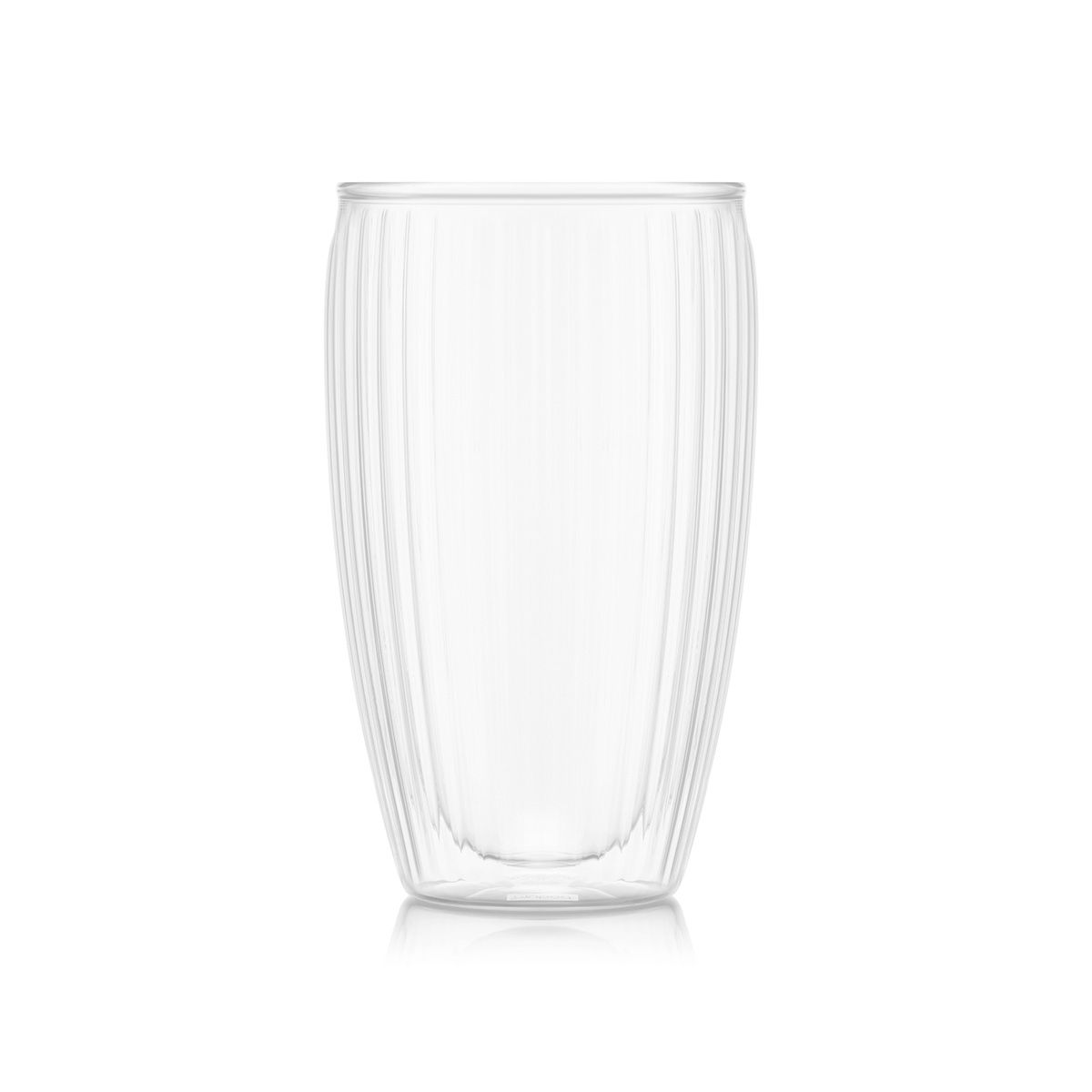 BODUM SET OF 2 PAVINA DOUBLE WALL GLASSES WITH RIBS 450ml