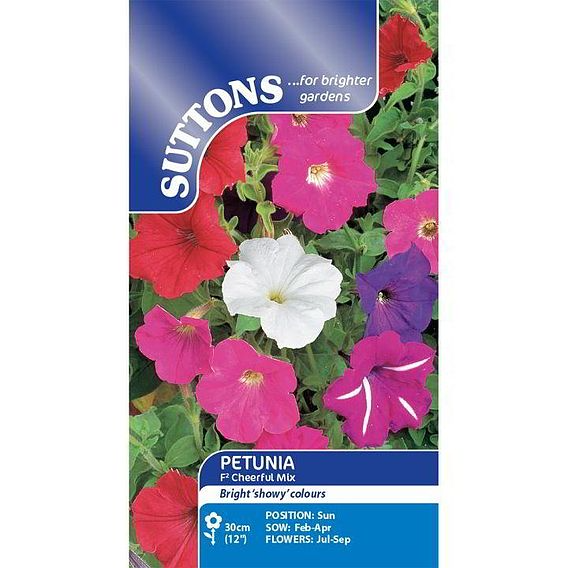 SUTTONS PETUNIA 'F2 CHEERFUL MIX' - SEEDS