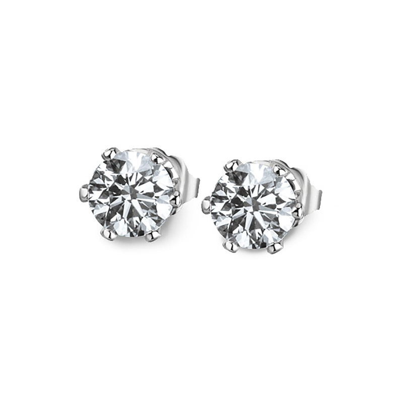 NEWBRIDGE STUD EARRINGS ROUND CLEAR STONE