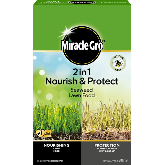 MIRACLE-GRO NOURISH & PROTECT SEAWEED LAWN FOOD 80M2 1.2KG