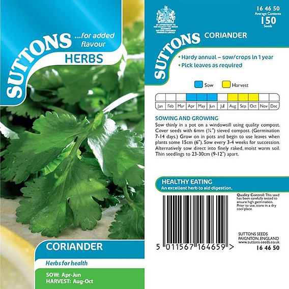 SUTTONS CORIANDER - HERB SEEDS