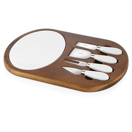 NEWBRIDGE CERAMIC AND WOOD CHEESE BOARD SET