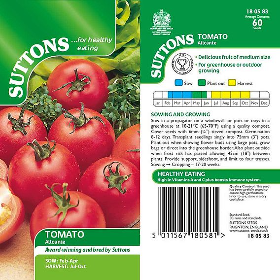 SUTTONS TOMATO 'ALICANTE' - SEEDS