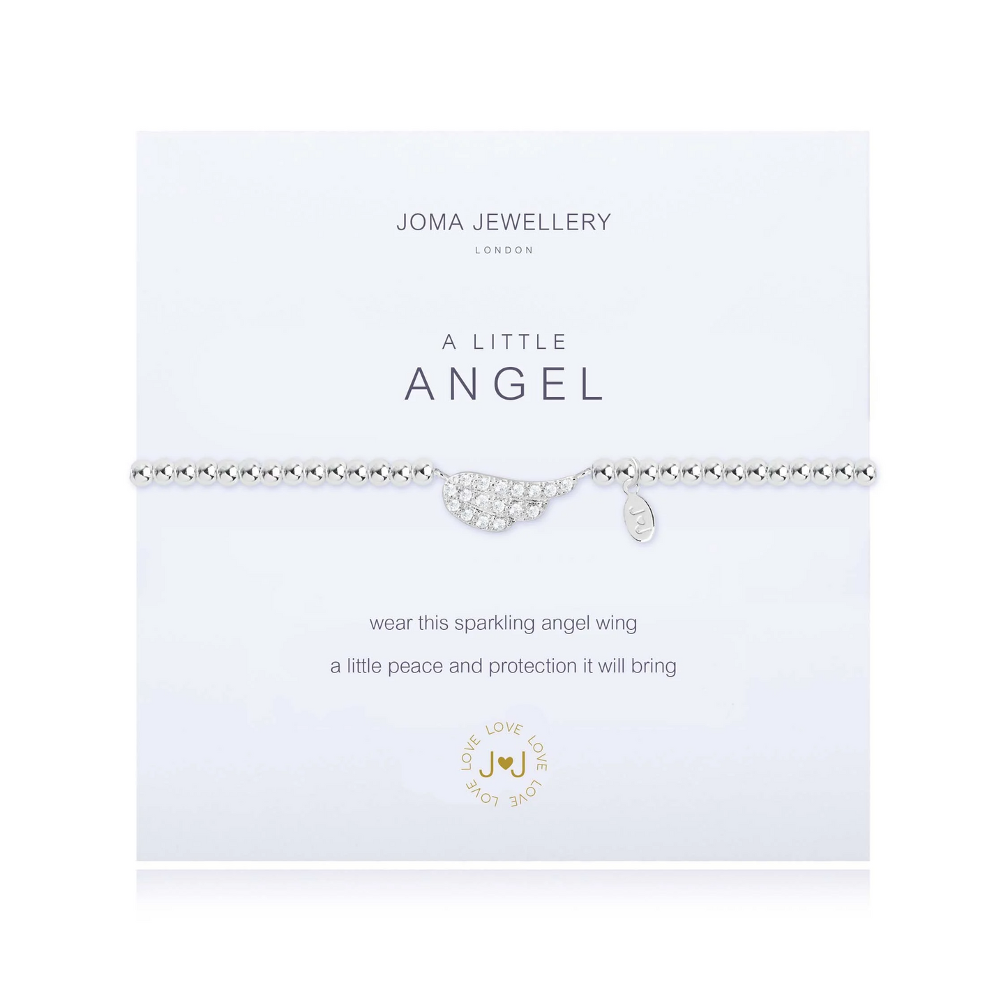 JOMA A LITTLE ANGEL BRACELET SILVER SPARKLING ANGEL WING