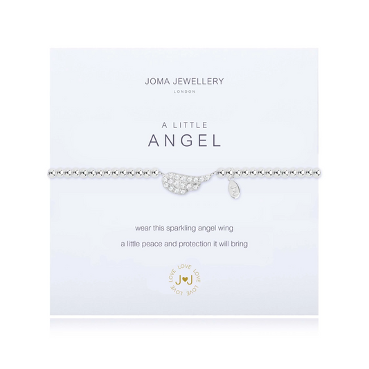 JOMA A LITTLE ANGEL BRACELET SILVER SPARKLING ANGEL WING