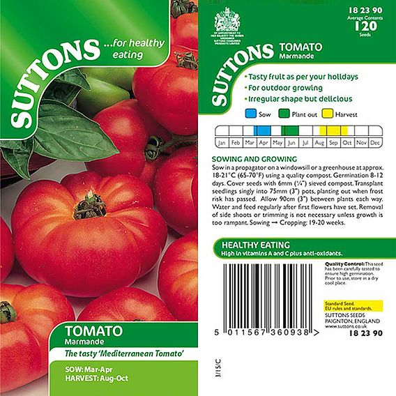 SUTTONS TOMATO 'MARMANDE' - SEEDS