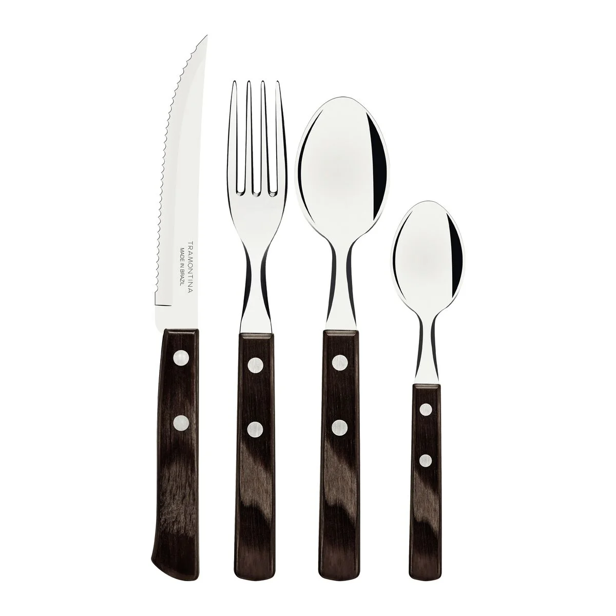 TRAMONTINA DISHWASHER-SAFE WOODEN HANDLE 24 PCS. CUTLERY SET