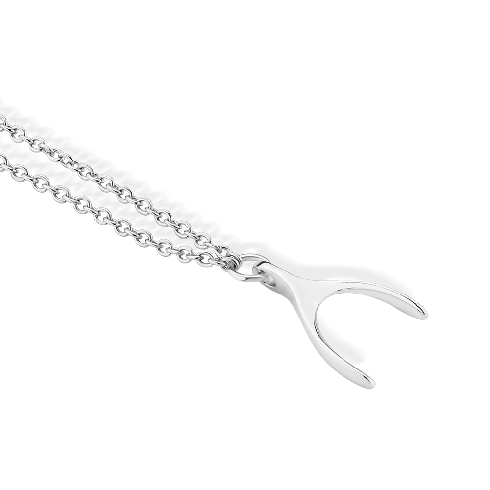 NEWBRIDGE SILVER PLATED WISHBONE PENDANT NECKLACE