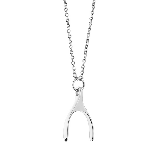 NEWBRIDGE SILVER PLATED WISHBONE PENDANT NECKLACE