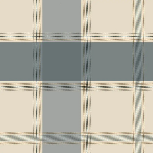 BELGRAVIA BRAMBLE BLUE CHECK METALLIC WALLPAPER