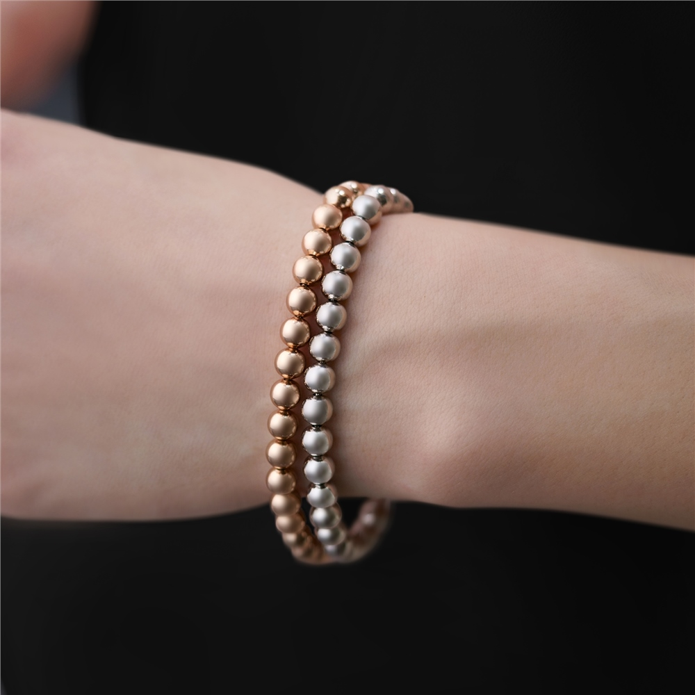 NEWBRIDGE RHODIUM PLATE SMALL BEAD BRACELET