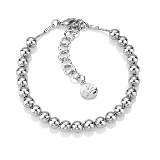 NEWBRIDGE RHODIUM PLATE SMALL BEAD BRACELET