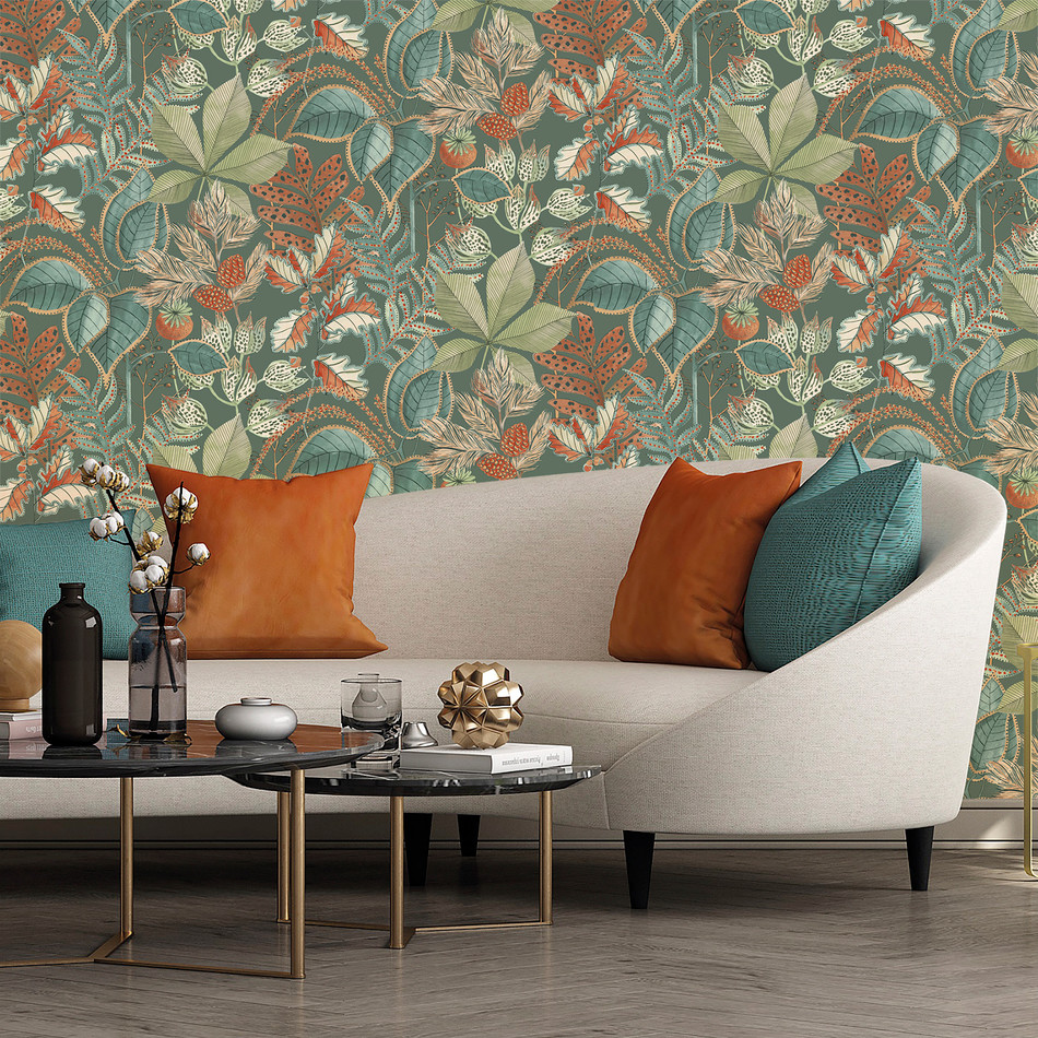 BELGRAVIA EDEN LEAF GREEN WALLPAPER