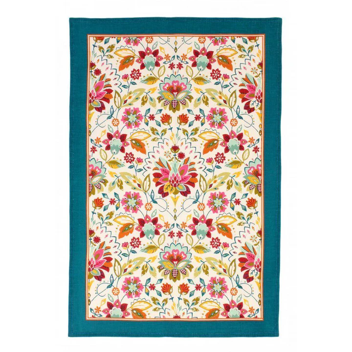 ULSTER WEAVERS BOUNTIFUL FLORAL PINK TEA TOWEL