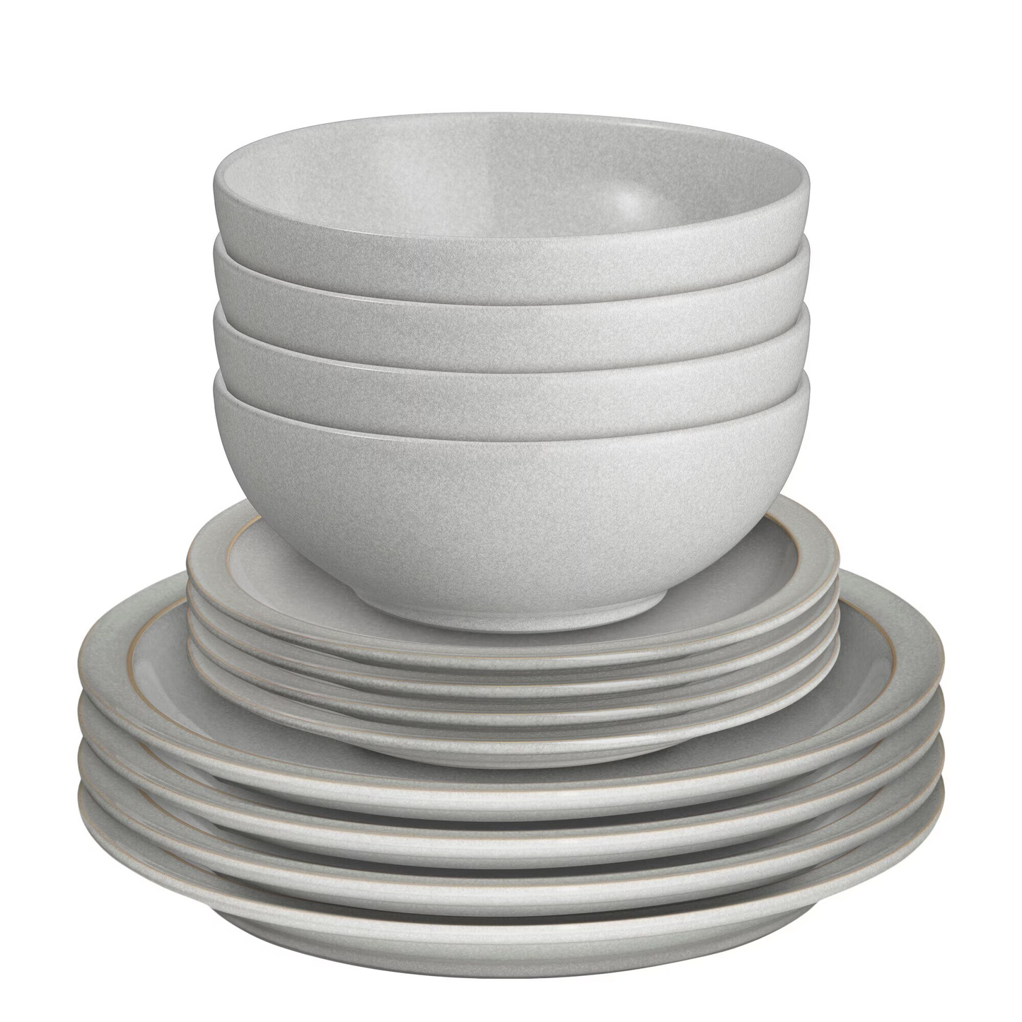 DENBY DOVE GREY 12 PIECE TABLEWARE SET