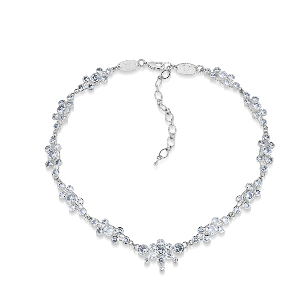 NEWBRIDGE CLUSTER FLORAL NECKLACE CLEAR