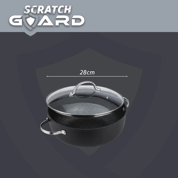 PRESTIGE SCRATCH GUARD ALUMINIUM CHEFS CASSEROLE 28CM5.7L