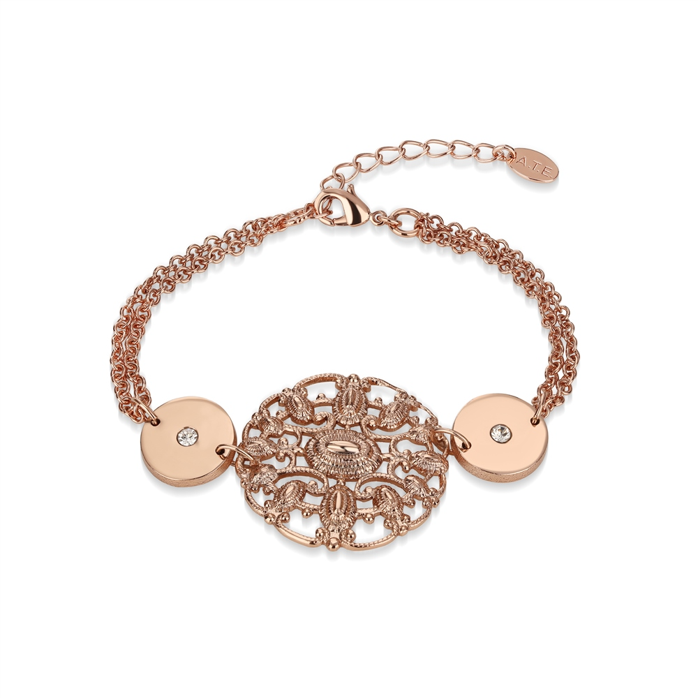 NEWBRIDGE VINTAGE FILIGREE BRACELET WITH CLEAR STONES