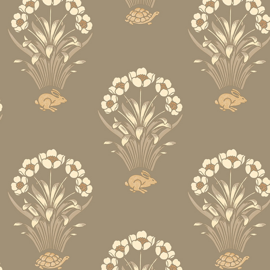 BELGRAVIA HARE & TORTOISE TAUPE WALLPAPER