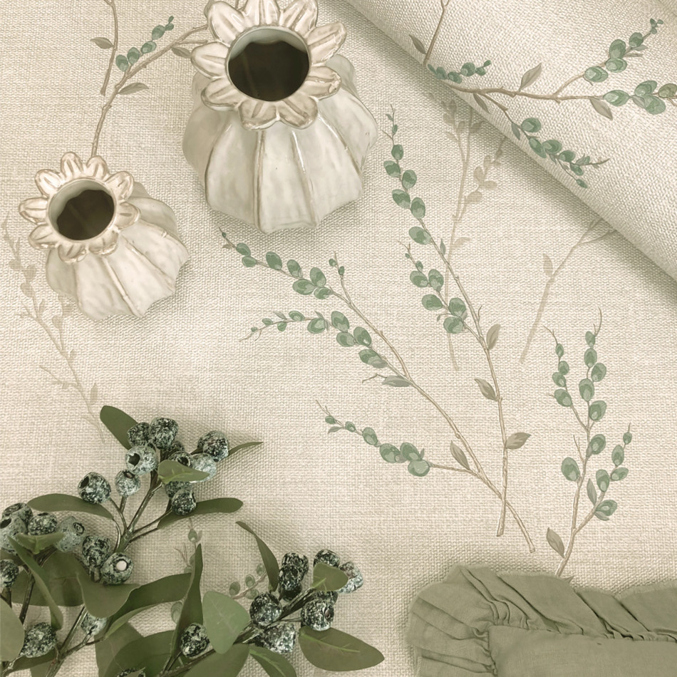 BELGRAVIA CARMELLA GREEN TWIG WALLPAPER