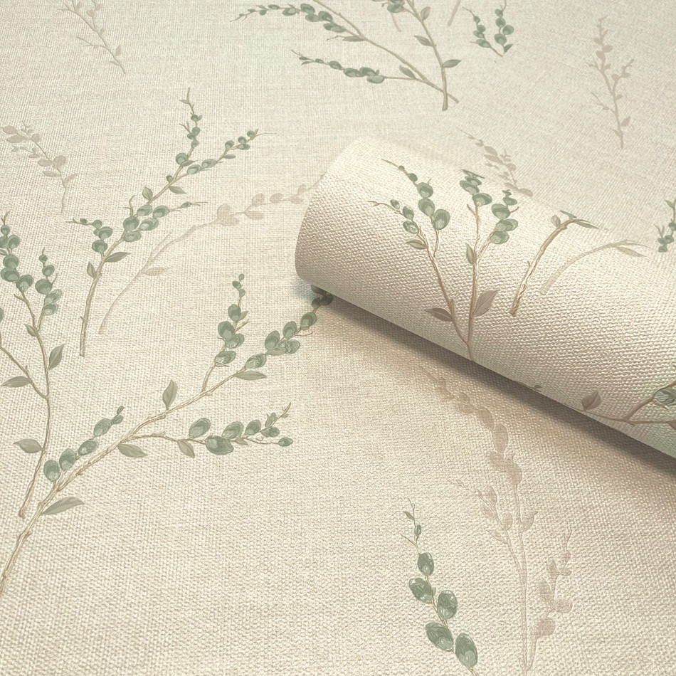 BELGRAVIA CARMELLA GREEN TWIG WALLPAPER