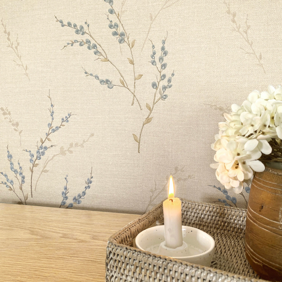 BELGRAVIA CARMELLA BLUE TWIG WALLPAPER