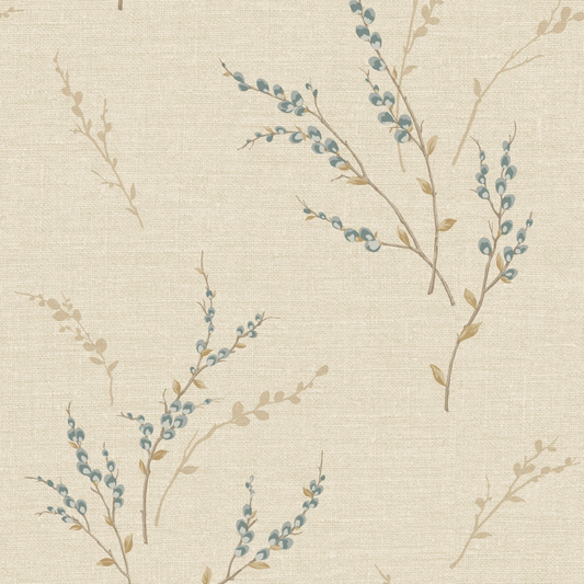 BELGRAVIA CARMELLA BLUE TWIG WALLPAPER