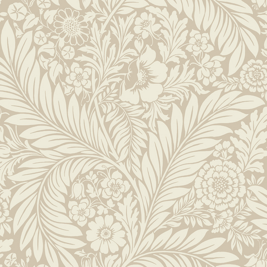 BELGRAVIA FLORENCE FLORAL LEAF NATURAL WALLPAPER