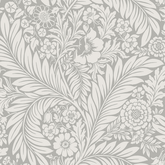 BELGRAVIA FLORENCE FLORAL LEAF GREY WALLPAPER