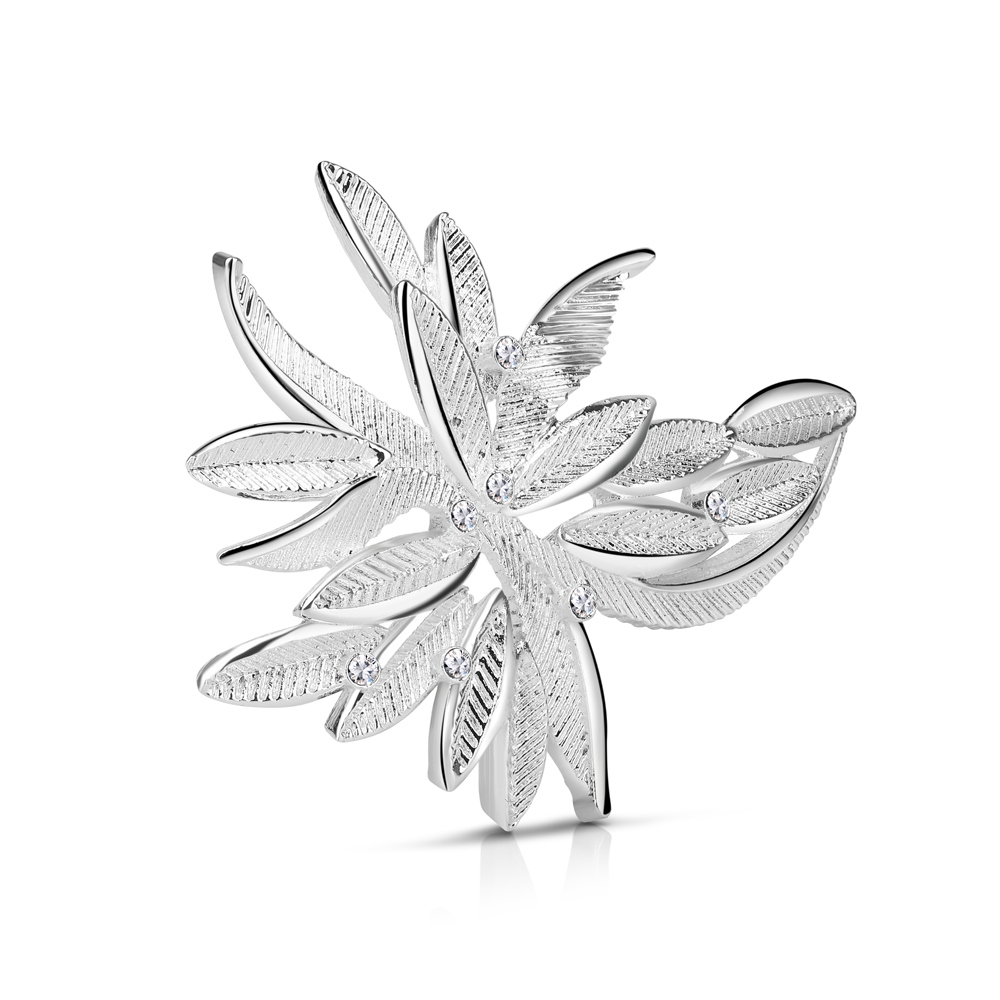 NEWBRIDGE SILVER PLATED LEAF BROOCH