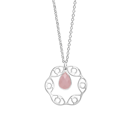 NEWBRIDGE ARIEL PENDANT WITH PINK STONE NECKLACE