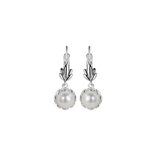 NEWBRIDGE PEARL LEAF DROP EARRINGS