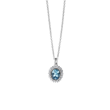 NEWBRIDGE OVAL AQUAMARINE STONE PENDANT NECKLACE