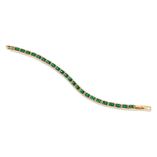 NEWBRIDGE EMERALD GREEN SQUARE STONE BRACELET