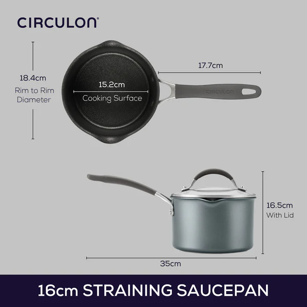 CIRCULON SCRATCH DEFENCE STRAINING SAUCEPAN 16CM/1.8L