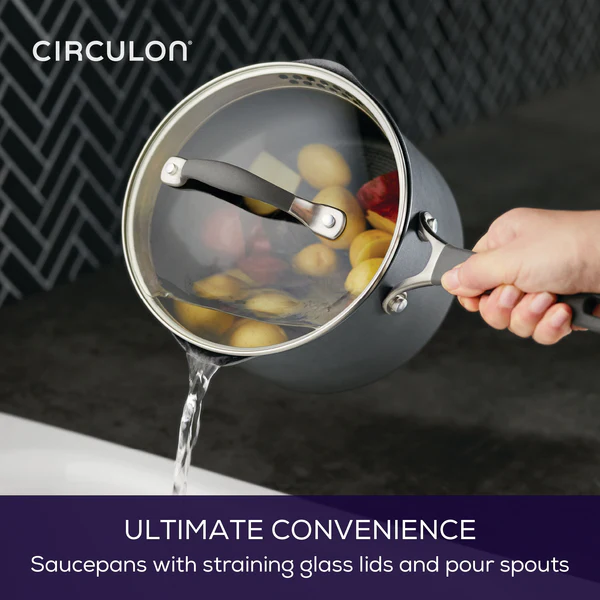 CIRCULON SCRATCH DEFENCE FRYING PAN & POT SET 5 PIECE