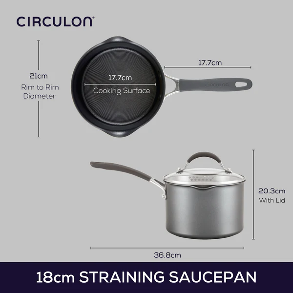 CIRCULON SCRATCH DEFENCE STRAINING SAUCEPAN 18CM/2.8L