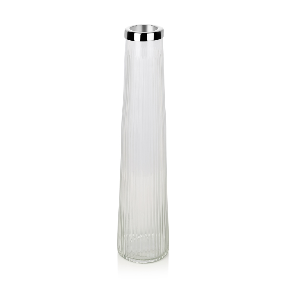 NEWBRIDGE TALL RIBBED GLASS VASE