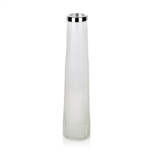 NEWBRIDGE TALL RIBBED GLASS VASE