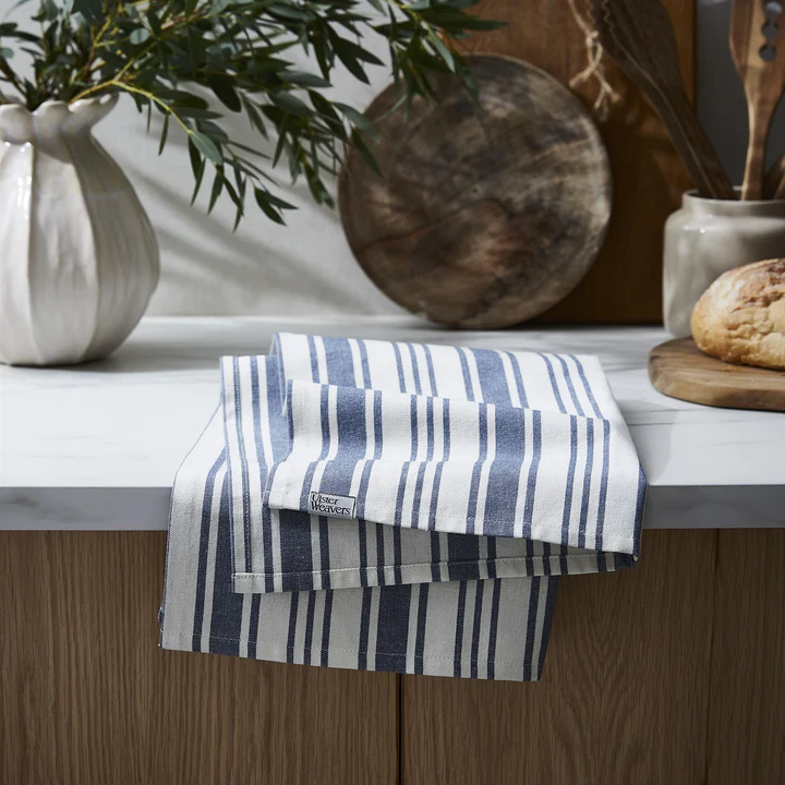 ULSTER WEAVERS DENIM STRIPE COTTON TEA TOWEL