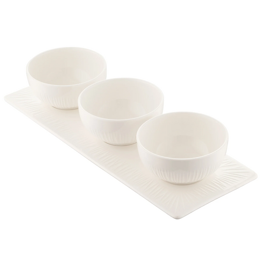 BELLEEK ERNE TRIPLE BOWL SET