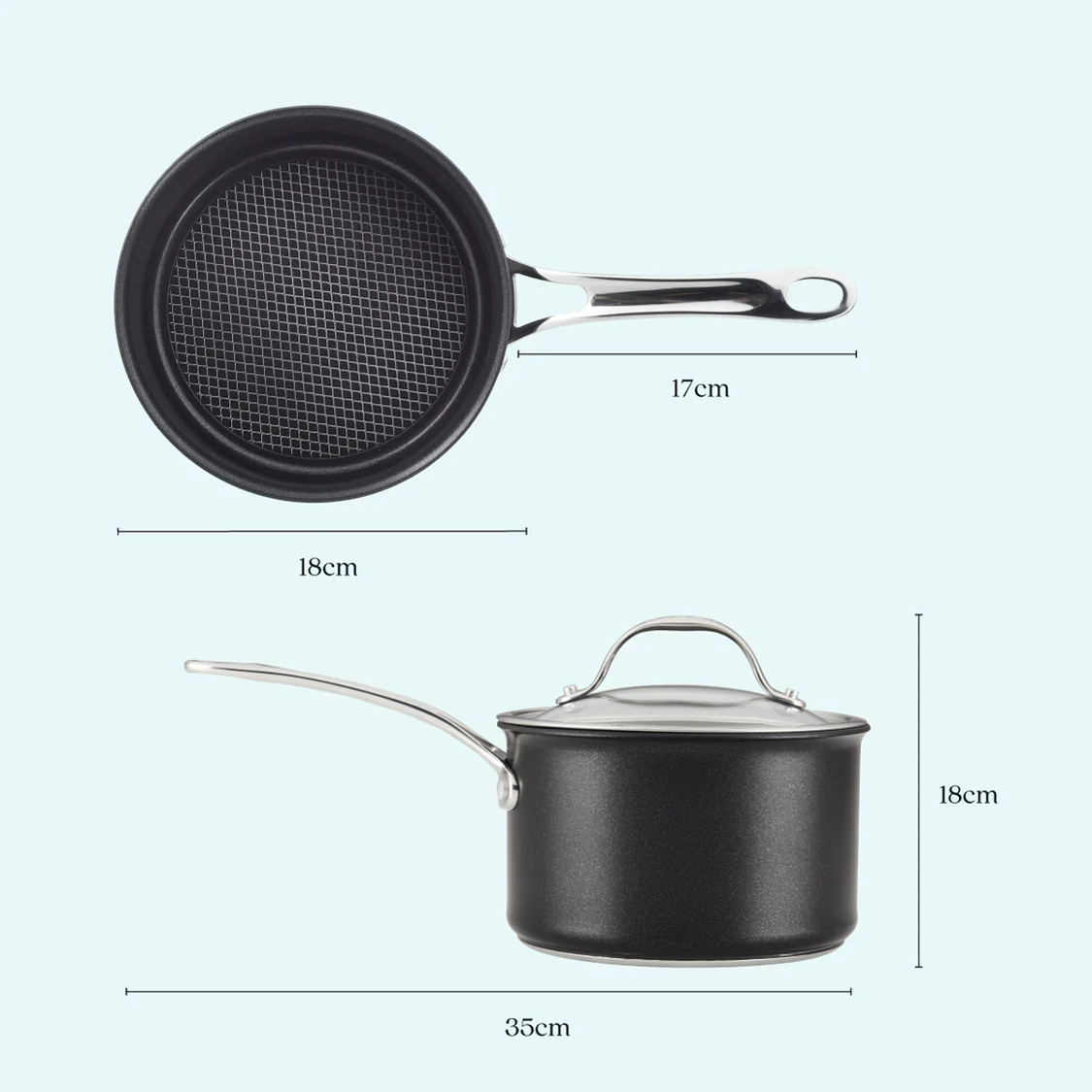 ANOLON X SEARTECH NON STICK SAUCEPAN WITH LID 18CM/2.8L