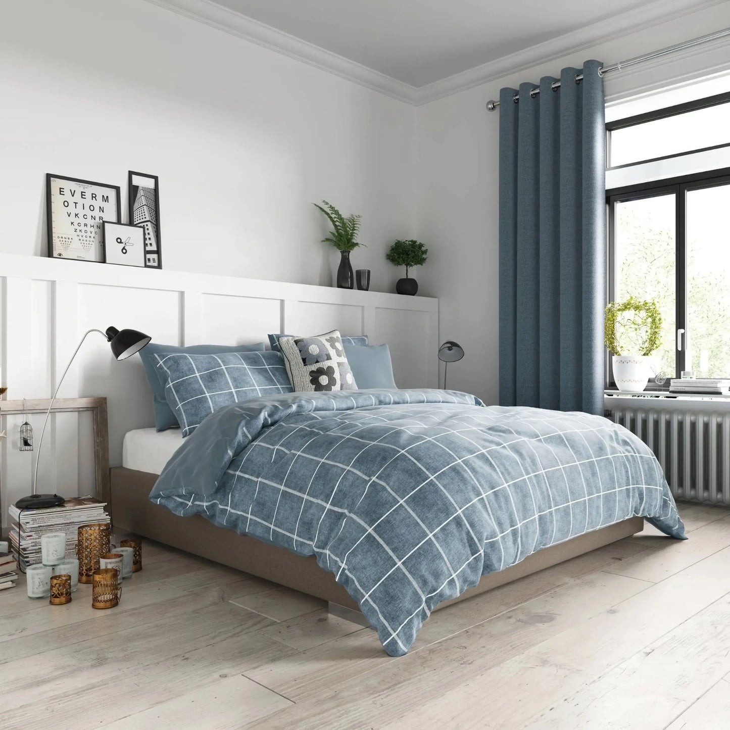 HELENA SPRINGFIELD CHECK BEDDING SET - CHAMBRAY