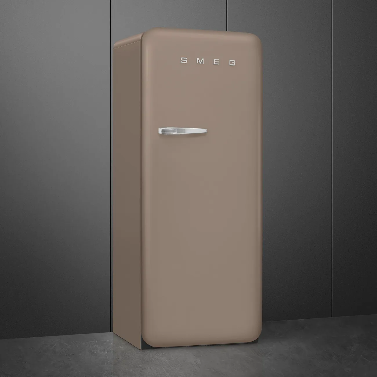 SMEG 60CM TAUPE 50S STYLE FRIDGE WITH ICEBOX RIGHT HAND HINGE