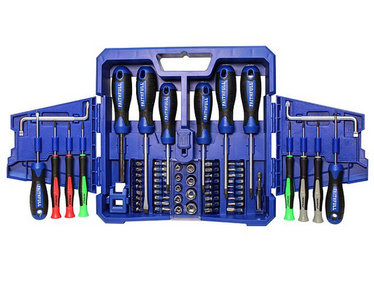 FAITHFULL SCREWDRIVER AND BIT SET 63 PIECES